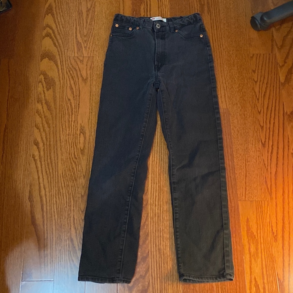 Levi’s rib cage straight ankle black jeans